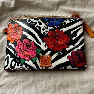 Zebra rose clutch wallet
